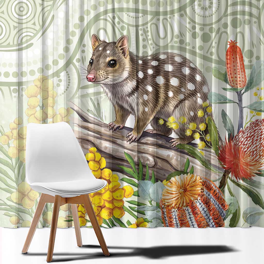 Eastern Quoll Australia Window Curtain Watercolor National Flowers Indigenous Art - Aussie Hoodie