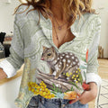Eastern Quoll Australia Women Casual Shirt Watercolor National Flowers Indigenous Art - Aussie Hoodie