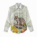 Eastern Quoll Australia Women Casual Shirt Watercolor National Flowers Indigenous Art - Aussie Hoodie