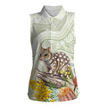 Eastern Quoll Australia Women Sleeveless Polo Shirt Watercolor National Flowers Indigenous Art - Aussie Hoodie