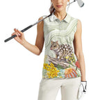Eastern Quoll Australia Women Sleeveless Polo Shirt Watercolor National Flowers Indigenous Art - Aussie Hoodie