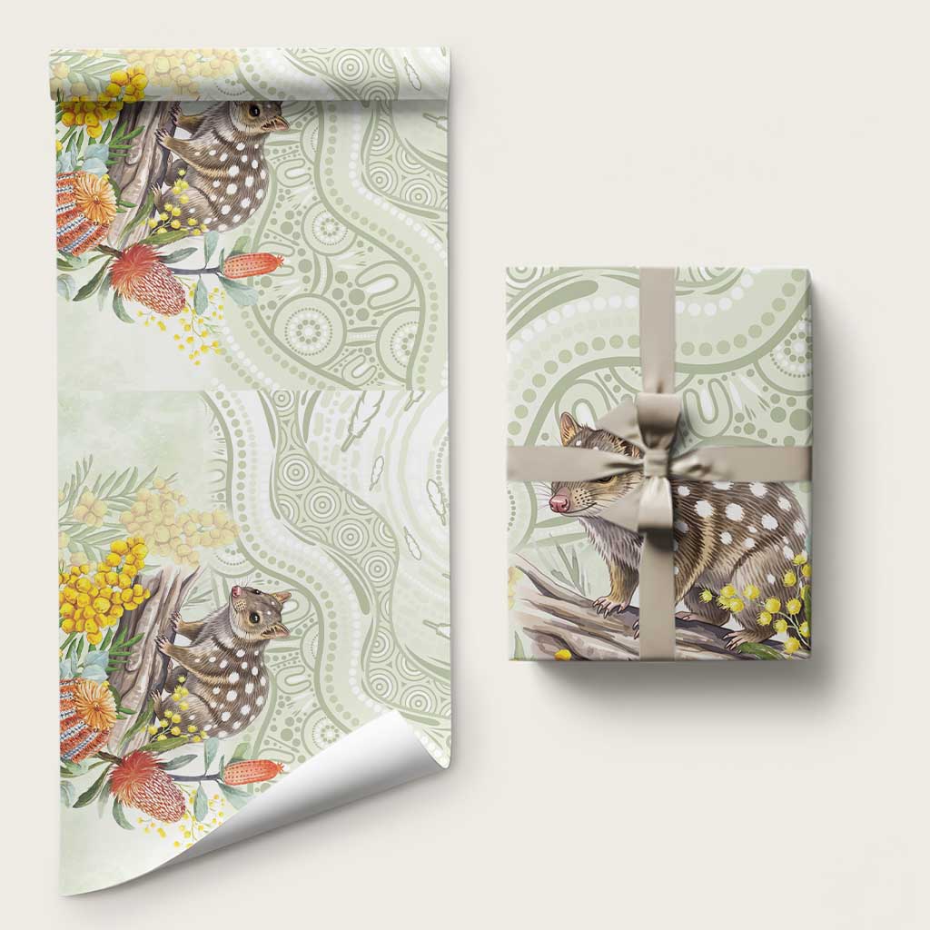 Eastern Quoll Australia Wrapping Paper Watercolor National Flowers Indigenous Art - Aussie Hoodie
