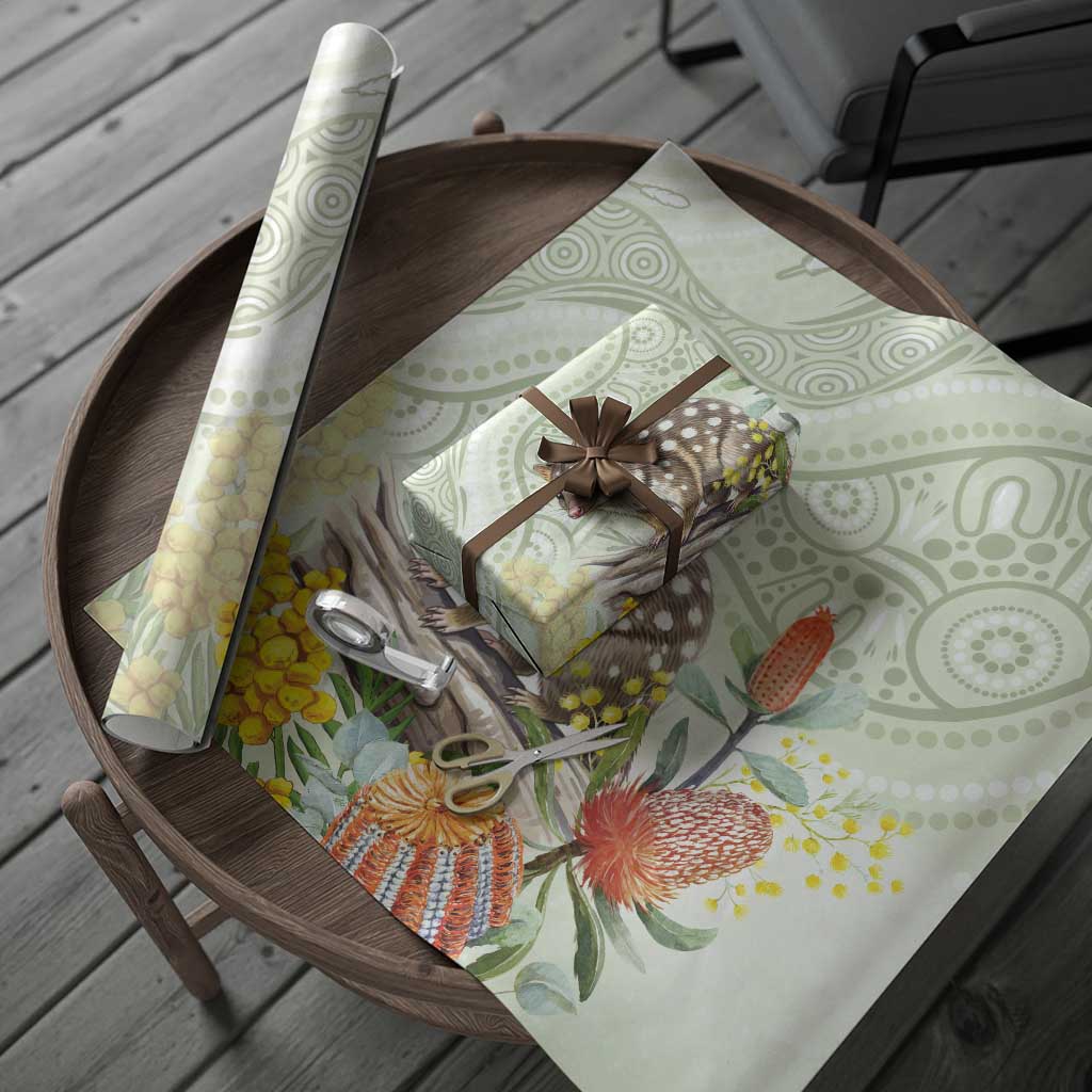 Eastern Quoll Australia Wrapping Paper Watercolor National Flowers Indigenous Art - Aussie Hoodie