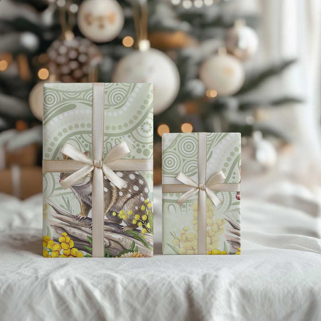 Eastern Quoll Australia Wrapping Paper Watercolor National Flowers Indigenous Art - Aussie Hoodie