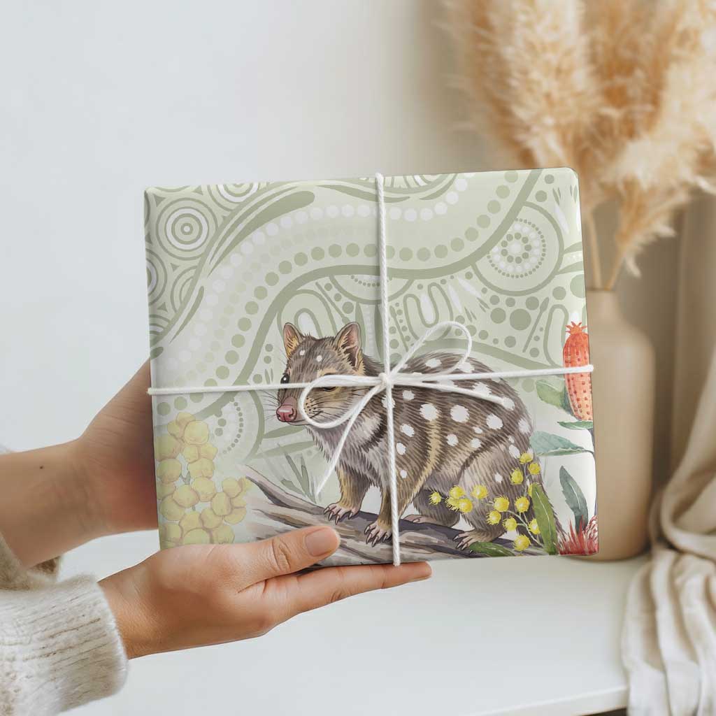 Eastern Quoll Australia Wrapping Paper Watercolor National Flowers Indigenous Art - Aussie Hoodie