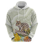 Eastern Quoll Australia Zip Hoodie Watercolor National Flowers Indigenous Art - Aussie Hoodie