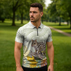 Eastern Quoll Australia Zipper Polo Shirt Watercolor National Flowers Indigenous Art - Aussie Hoodie