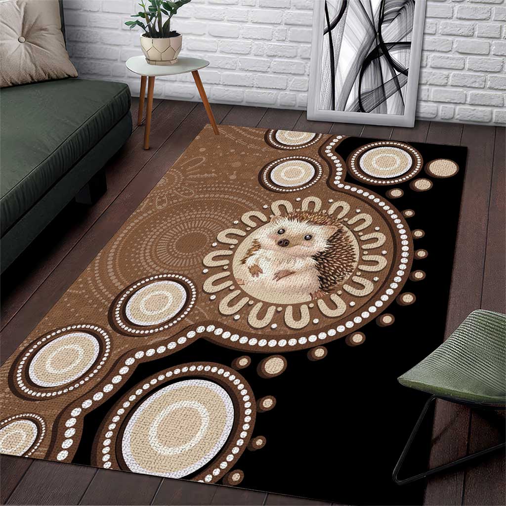 Hedgehog Indigenous Art Australia Area Rug - Aussie Hoodie
