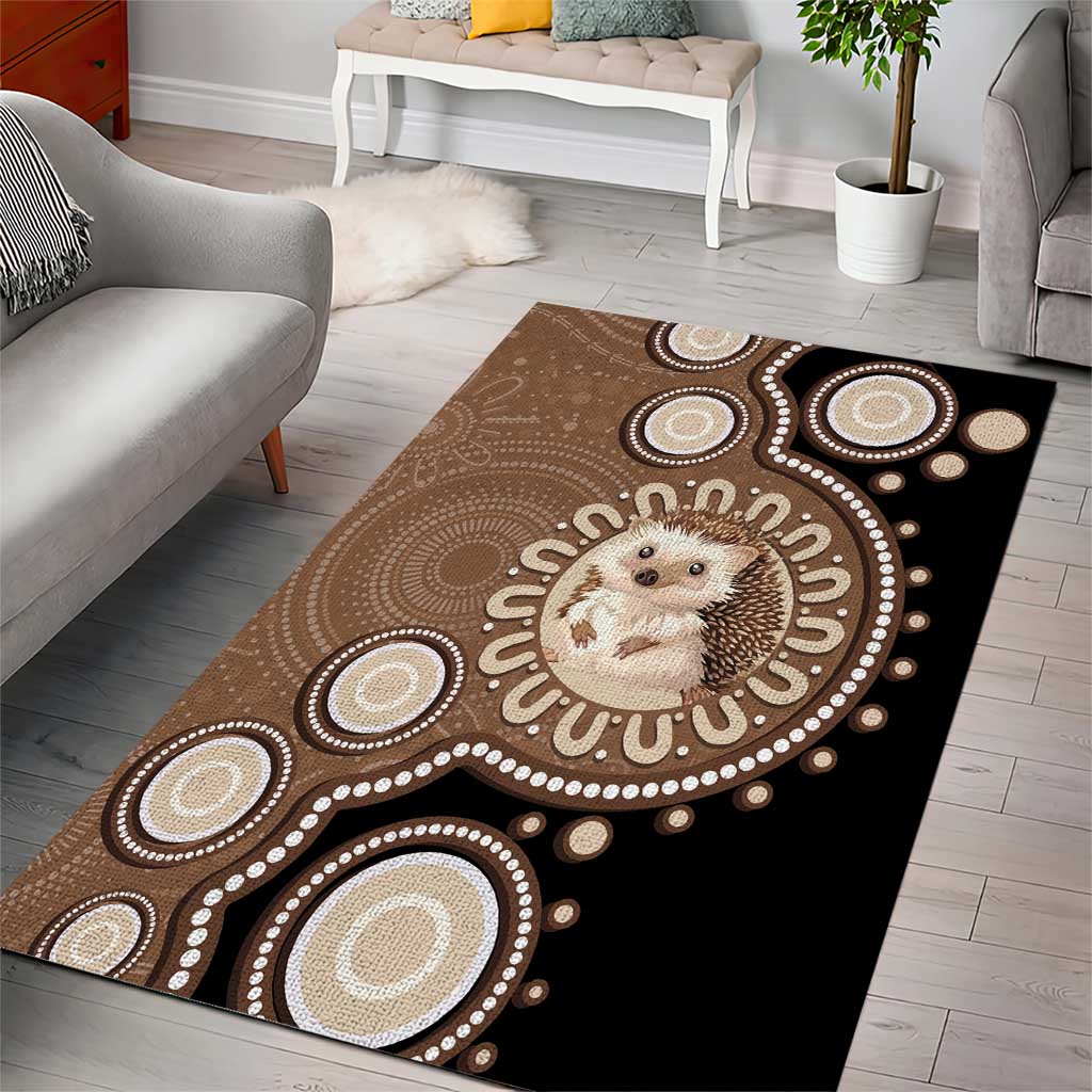 Hedgehog Indigenous Art Australia Area Rug - Aussie Hoodie