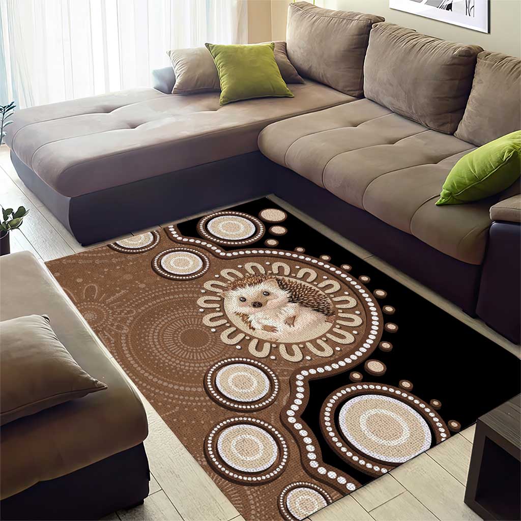 Hedgehog Indigenous Art Australia Area Rug - Aussie Hoodie