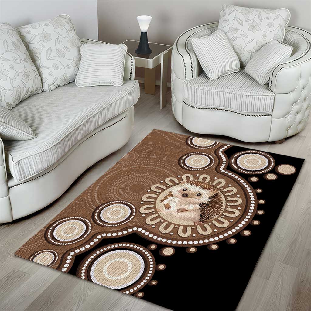 Hedgehog Indigenous Art Australia Area Rug - Aussie Hoodie
