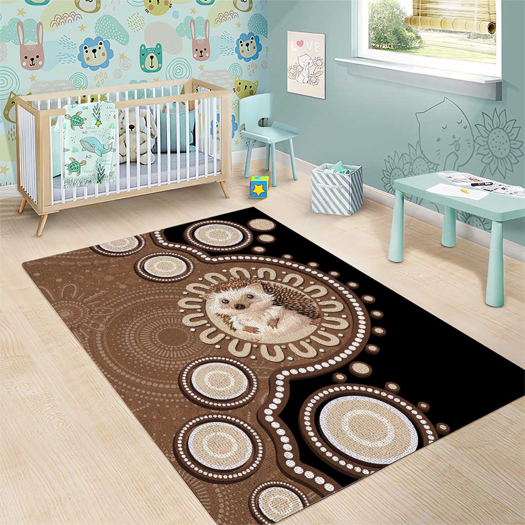 Hedgehog Indigenous Art Australia Area Rug - Aussie Hoodie