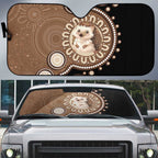 Hedgehog Indigenous Art Australia Auto Sun Shade - Aussie Hoodie