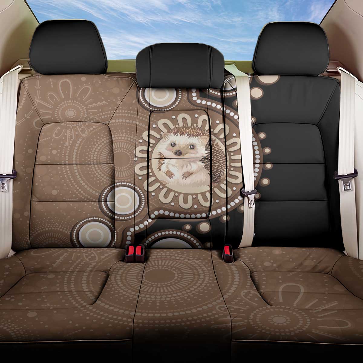 Hedgehog Indigenous Art Australia Back Car Seat Cover - Aussie Hoodie