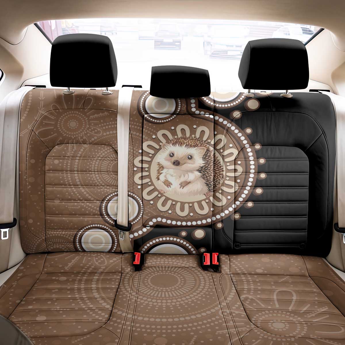 Hedgehog Indigenous Art Australia Back Car Seat Cover - Aussie Hoodie