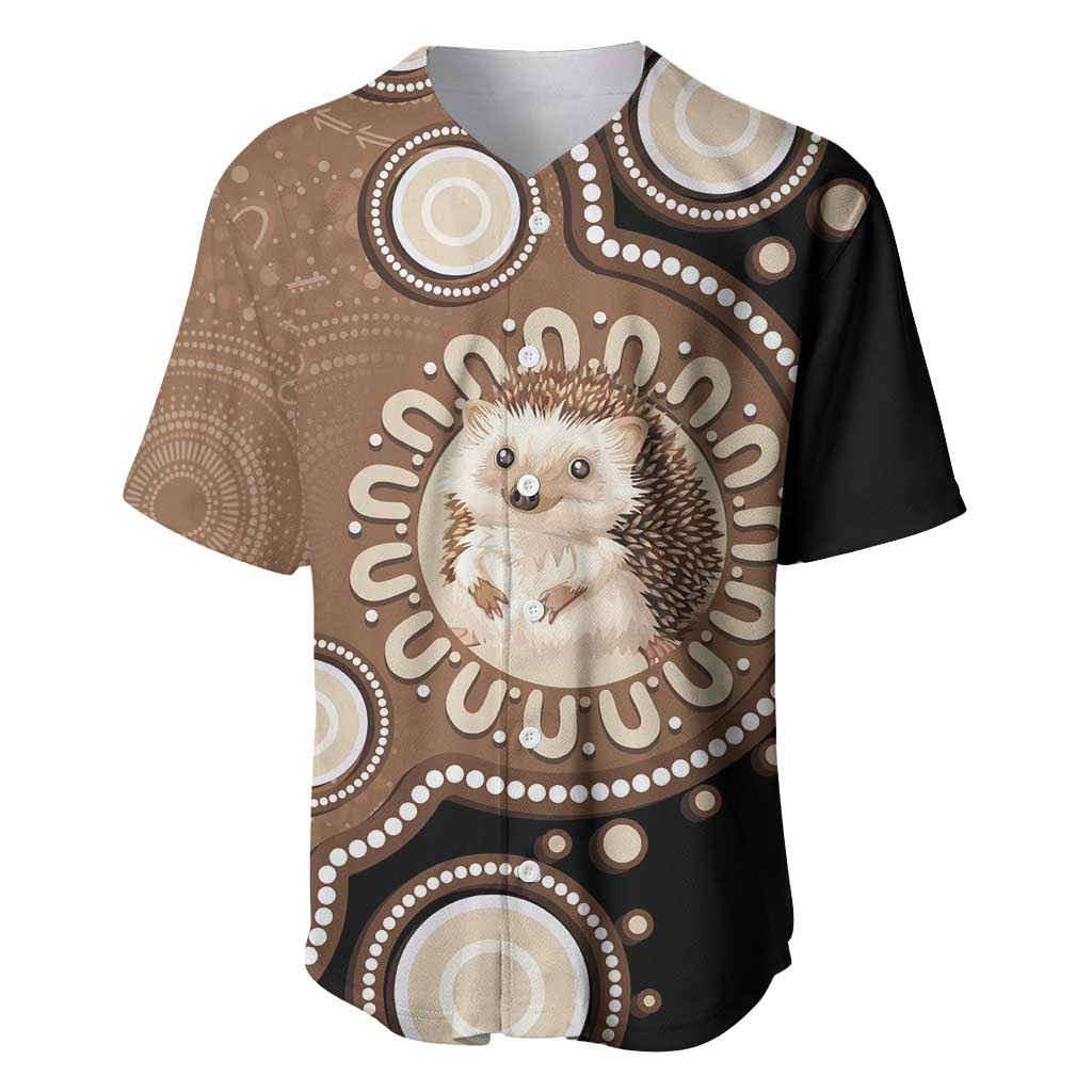 Hedgehog Indigenous Art Australia Baseball Jersey - Aussie Hoodie
