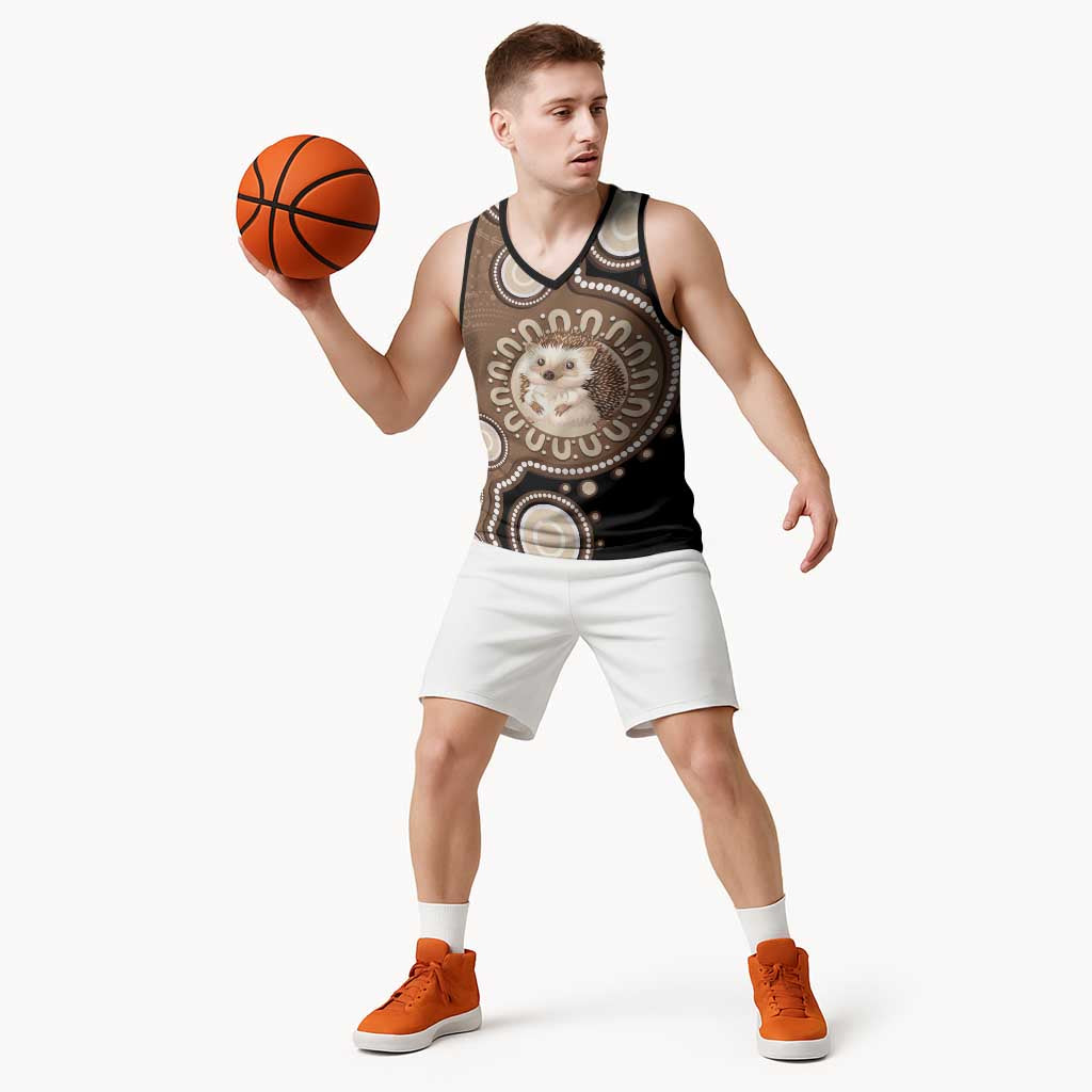 Hedgehog Indigenous Art Australia Basketball Jersey - Aussie Hoodie