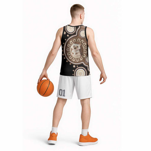 Hedgehog Indigenous Art Australia Basketball Jersey - Aussie Hoodie