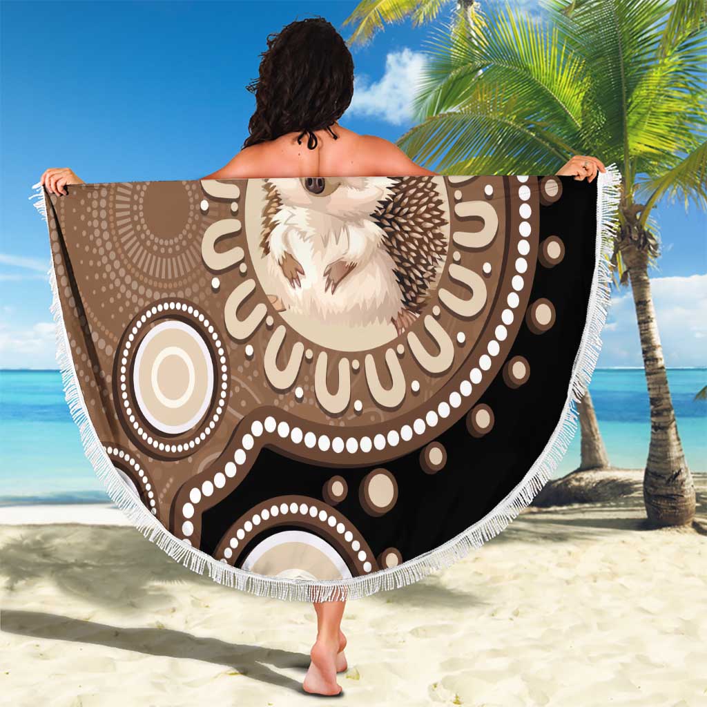 Hedgehog Indigenous Art Australia Beach Blanket - Aussie Hoodie