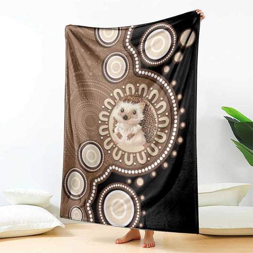 Hedgehog Indigenous Art Australia Blanket - Aussie Hoodie