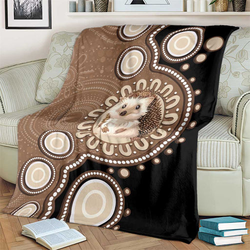 Hedgehog Indigenous Art Australia Blanket - Aussie Hoodie