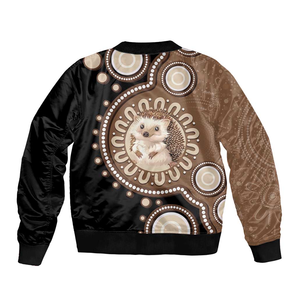 Hedgehog Indigenous Art Australia Bomber Jacket - Aussie Hoodie