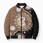 Hedgehog Indigenous Art Australia Bomber Puffer Jacket - Aussie Hoodie