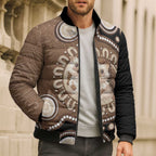 Hedgehog Indigenous Art Australia Bomber Puffer Jacket - Aussie Hoodie