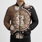 Hedgehog Indigenous Art Australia Bomber Puffer Jacket - Aussie Hoodie
