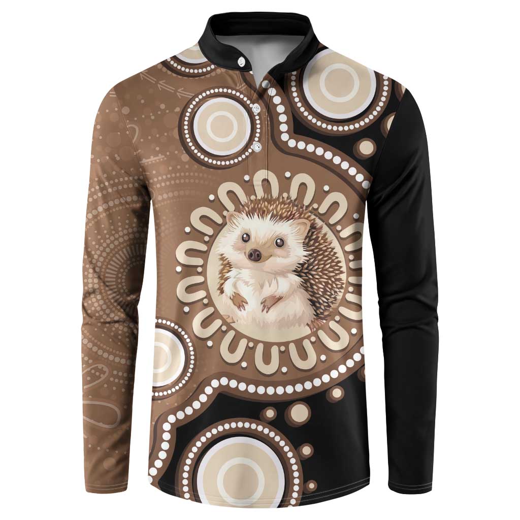 Hedgehog Indigenous Art Australia Button Sweatshirt - Aussie Hoodie