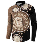 Hedgehog Indigenous Art Australia Button Sweatshirt - Aussie Hoodie