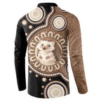 Hedgehog Indigenous Art Australia Button Sweatshirt - Aussie Hoodie