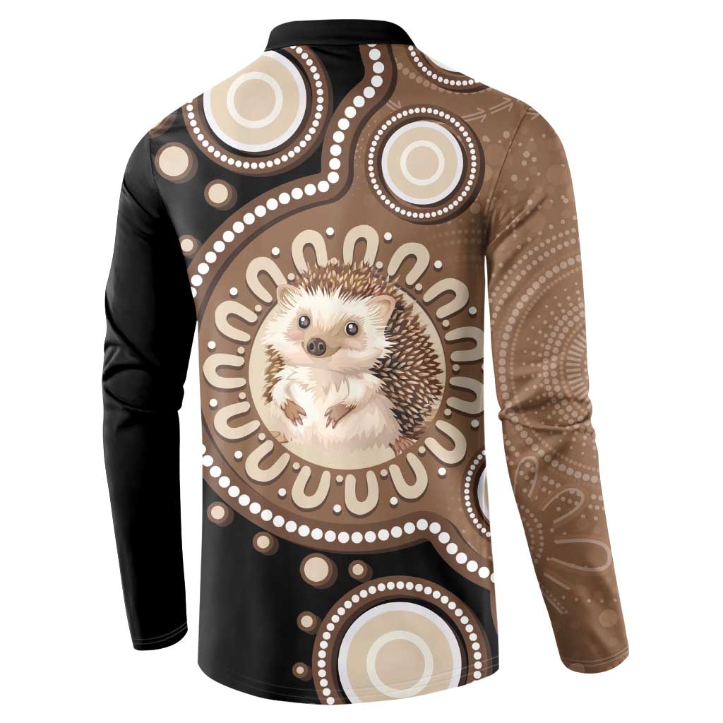 Hedgehog Indigenous Art Australia Button Sweatshirt - Aussie Hoodie