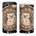 Hedgehog Indigenous Art Australia 4 in 1 Can Cooler Tumbler - Aussie Hoodie