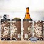 Hedgehog Indigenous Art Australia 4 in 1 Can Cooler Tumbler - Aussie Hoodie