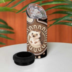 Hedgehog Indigenous Art Australia 4 in 1 Can Cooler Tumbler - Aussie Hoodie