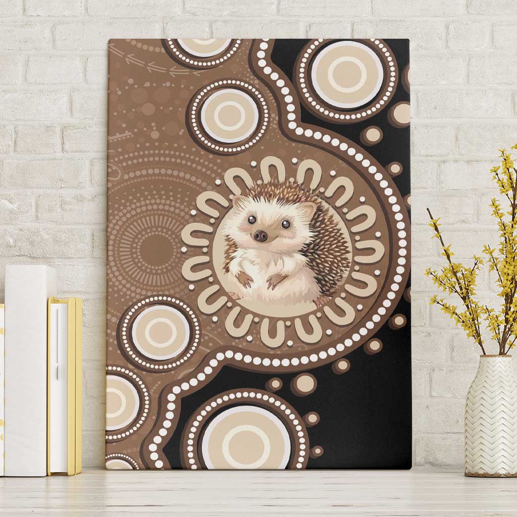 Hedgehog Indigenous Art Australia Canvas Wall Art - Aussie Hoodie