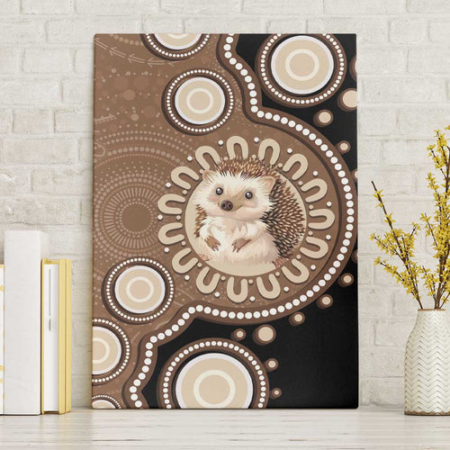 Hedgehog Indigenous Art Australia Canvas Wall Art - Aussie Hoodie