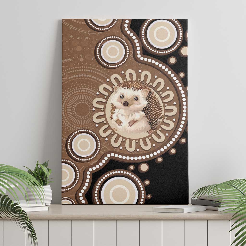 Hedgehog Indigenous Art Australia Canvas Wall Art - Aussie Hoodie