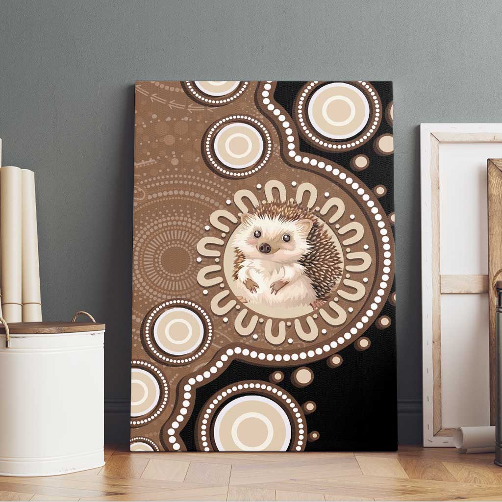 Hedgehog Indigenous Art Australia Canvas Wall Art - Aussie Hoodie