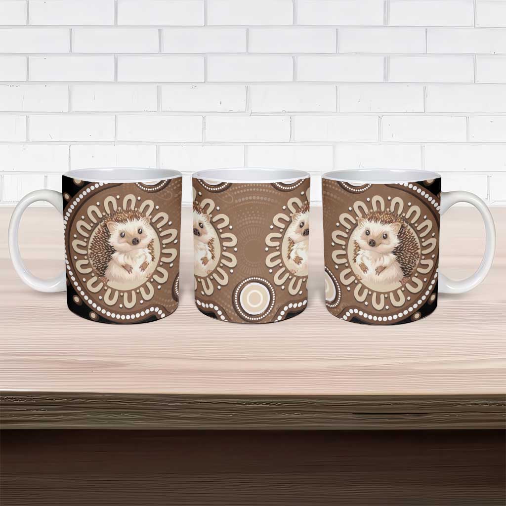 Hedgehog Indigenous Art Australia Ceramic Mug - Aussie Hoodie