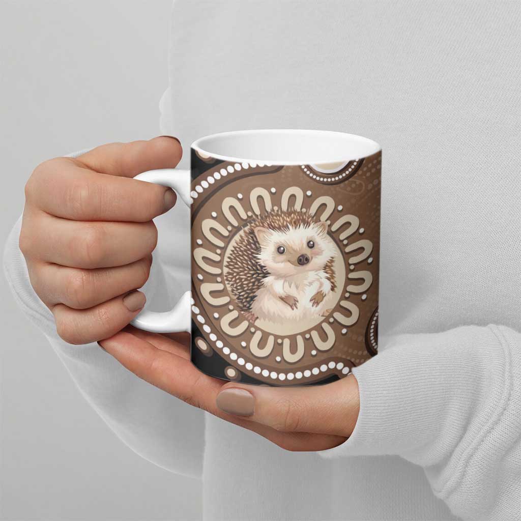 Hedgehog Indigenous Art Australia Ceramic Mug - Aussie Hoodie