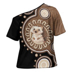 Hedgehog Indigenous Art Australia Cross Shoulder Shirt - Aussie Hoodie