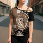Hedgehog Indigenous Art Australia Cross Shoulder Shirt - Aussie Hoodie