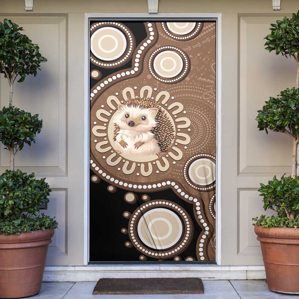 Hedgehog Indigenous Art Australia Door Cover - Aussie Hoodie
