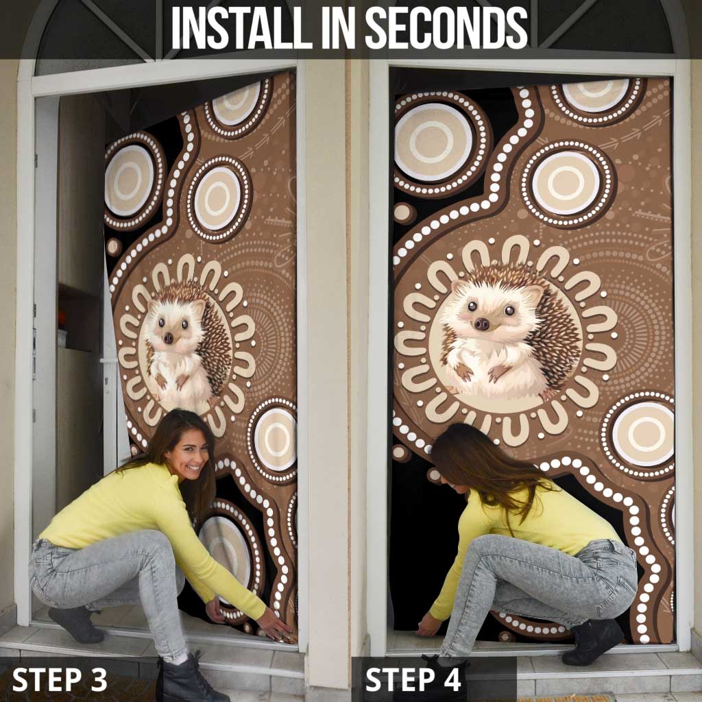 Hedgehog Indigenous Art Australia Door Cover - Aussie Hoodie