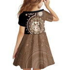 Hedgehog Indigenous Art Australia Family Matching Long Sleeve Bodycon Dress and Hawaiian Shirt - Aussie Hoodie