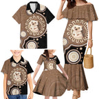 Hedgehog Indigenous Art Australia Family Matching Mermaid Dress and Hawaiian Shirt - Aussie Hoodie