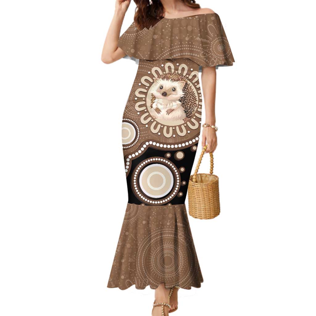 Hedgehog Indigenous Art Australia Family Matching Mermaid Dress and Hawaiian Shirt - Aussie Hoodie