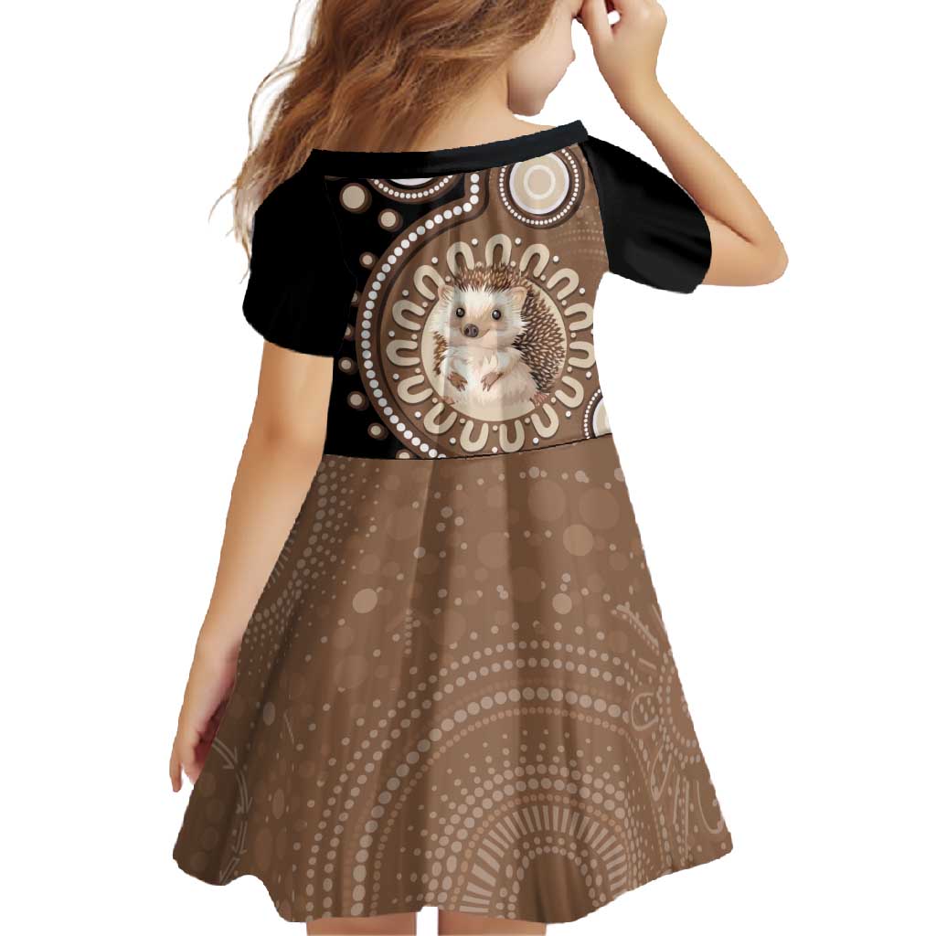 Hedgehog Indigenous Art Australia Family Matching Off Shoulder Maxi Dress and Hawaiian Shirt - Aussie Hoodie